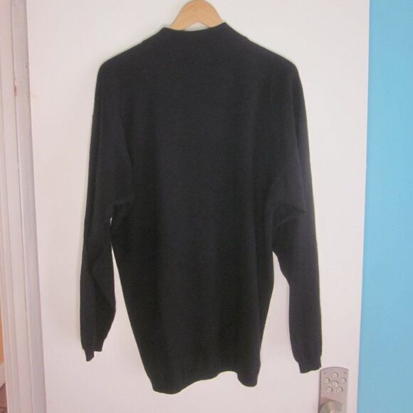 C. Reid Men Vintage Size M Black Knit Wool & Cashmere Pullover Sweater 46" Chest - Picture 4 of 10